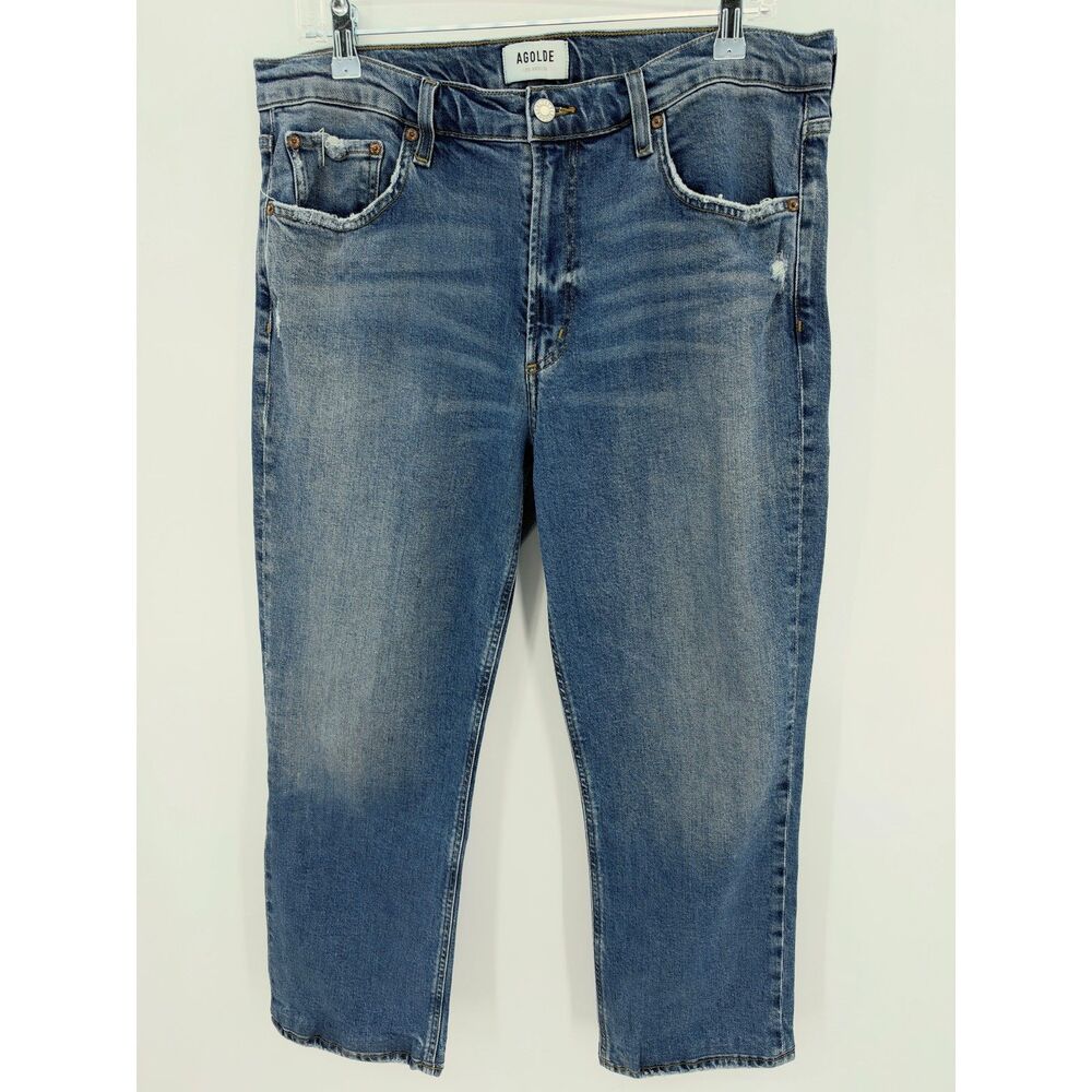 AGOLDE Kye Mid Rise Straight Leg Cropped Jeans Size 30